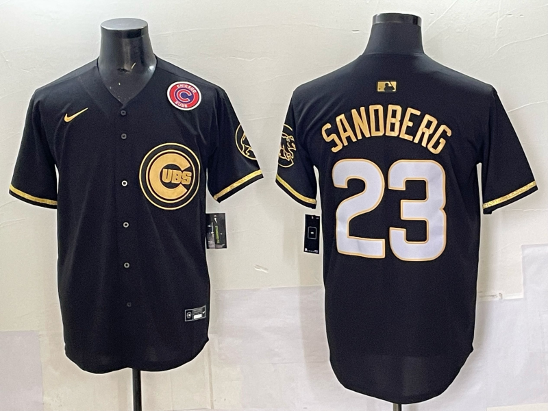 Men Chicago Cubs 23 Sandberg black Nike MLB 2025 Jersey 04